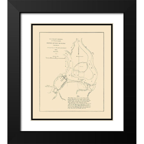 Fort De Russy Louisiana - Bache 1864  Black Modern Wood Framed Art Print with Double Matting by Bache