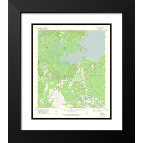 Holloway Louisiana Quad - USGS 1972 Black Modern Wood Framed Art Print with Double Matting by USGS