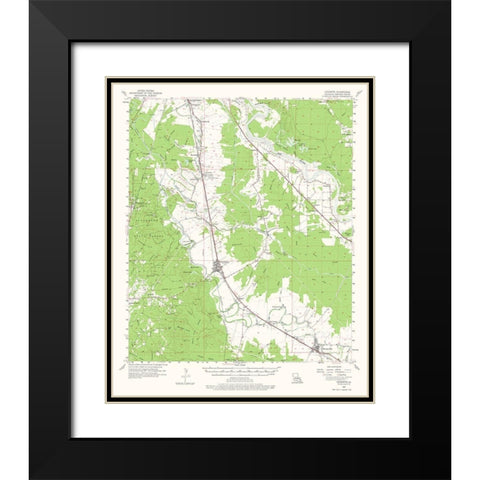 Lecompte Louisiana Quad - USGS 1957 Black Modern Wood Framed Art Print with Double Matting by USGS
