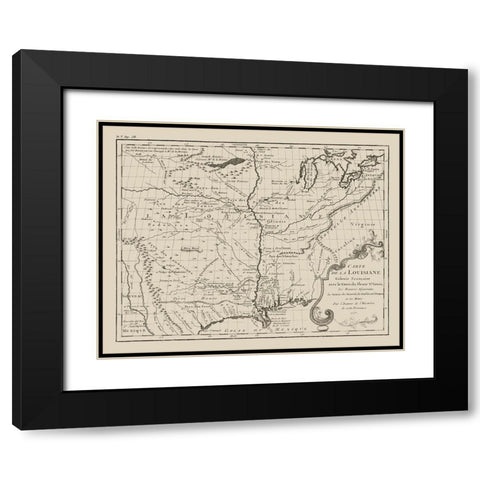 Louisiana French Colony  - Jefferys 1767  Black Modern Wood Framed Art Print with Double Matting by Jefferys