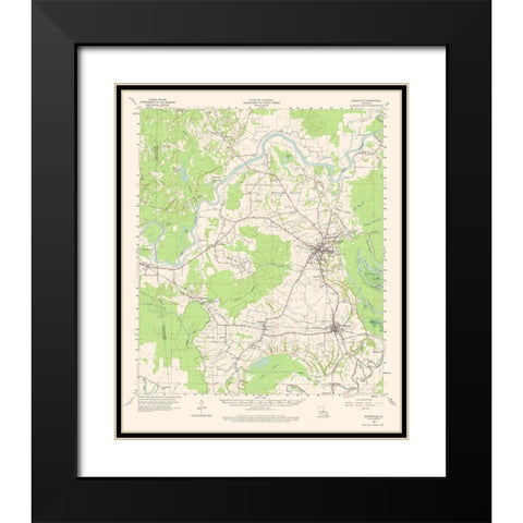 Marksville Louisiana Quad - USGS 1962 Black Modern Wood Framed Art Print with Double Matting by USGS