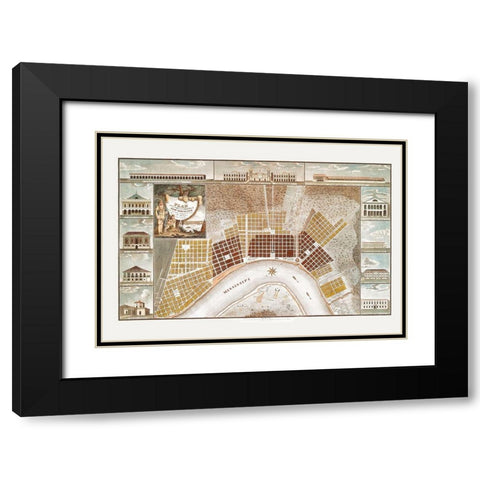 New Orleans Louisiana - Vecchio 1817 Black Modern Wood Framed Art Print with Double Matting by Vecchio