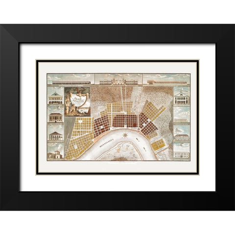 New Orleans Louisiana - Vecchio 1817 Black Modern Wood Framed Art Print with Double Matting by Vecchio
