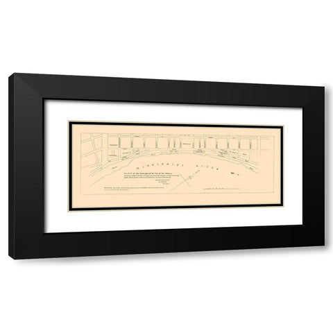 New Orleans Louisiana Front Part - Pille 1827 Black Modern Wood Framed Art Print with Double Matting by Pille