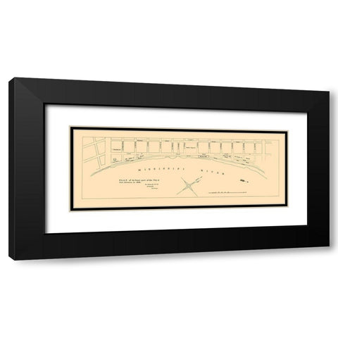 New Orleans Louisiana Front Part - Pille 1828 Black Modern Wood Framed Art Print with Double Matting by Pille