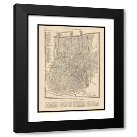 New Orleans  Louisiana - Reynold 1921 Black Modern Wood Framed Art Print with Double Matting by Reynold