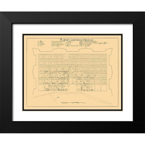New Orleans Louisiana -1722 Black Modern Wood Framed Art Print with Double Matting by Unknown