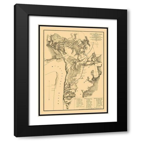 Port Hudson Louisiana - Houston 1875  Black Modern Wood Framed Art Print with Double Matting by Houston