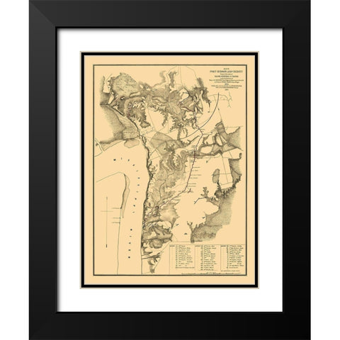 Port Hudson Louisiana - Houston 1875  Black Modern Wood Framed Art Print with Double Matting by Houston