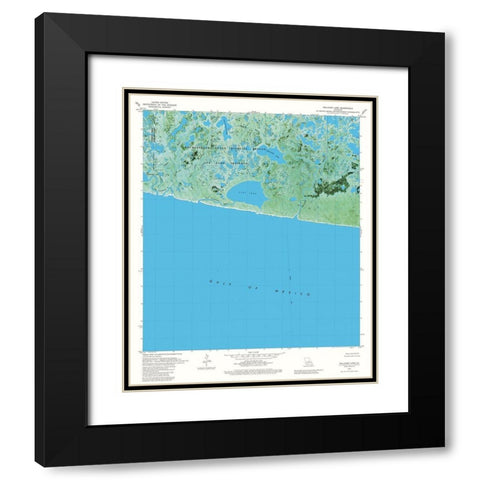 Rollover Lake Louisiana Quad - USGS 1979 Black Modern Wood Framed Art Print with Double Matting by USGS