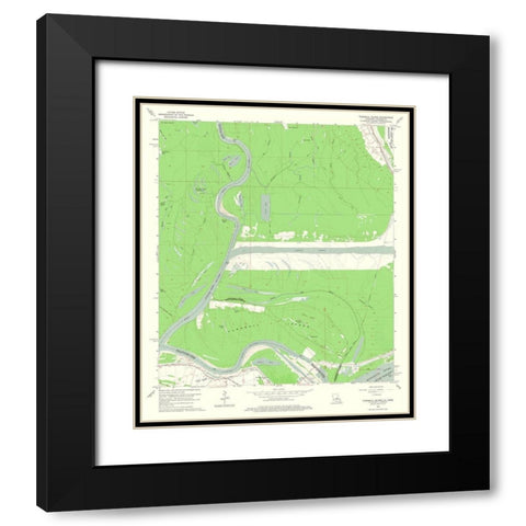 Turnball Island Louisiana Quad - USGS 1965 Black Modern Wood Framed Art Print with Double Matting by USGS