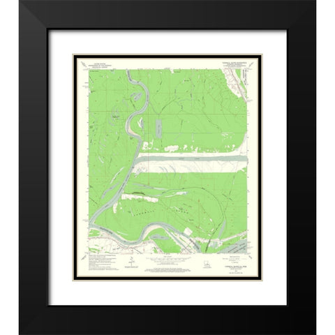 Turnball Island Louisiana Quad - USGS 1965 Black Modern Wood Framed Art Print with Double Matting by USGS