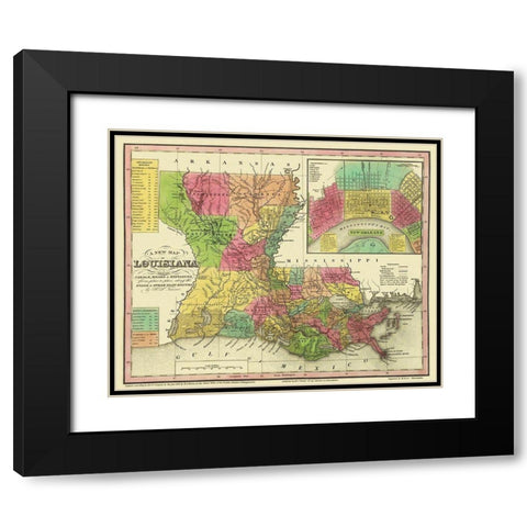 Louisiana - Tanner 1833 Black Modern Wood Framed Art Print with Double Matting by Tanner