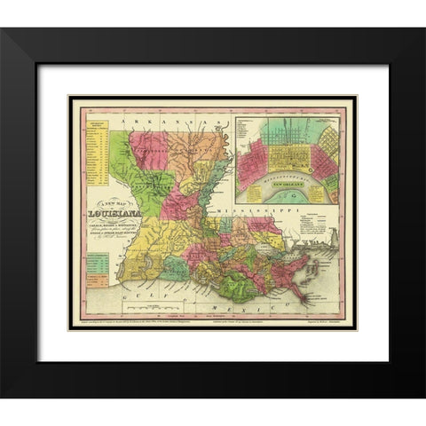 Louisiana - Tanner 1833 Black Modern Wood Framed Art Print with Double Matting by Tanner
