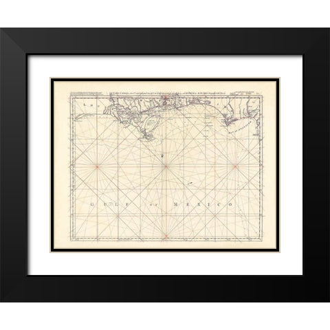 Louisiana and West Florida Coast - Jefferys 1768 Black Modern Wood Framed Art Print with Double Matting by Jefferys