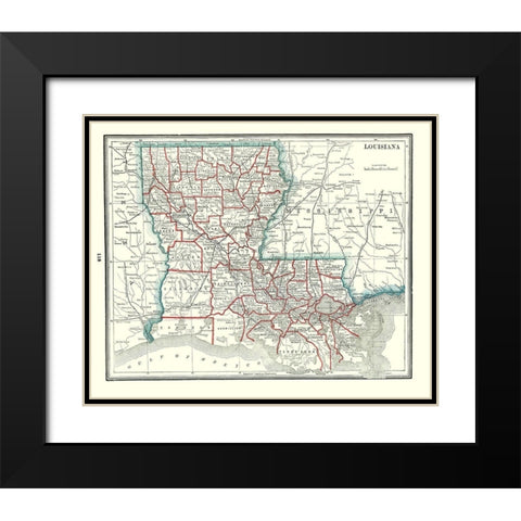 Louisiana - Rathbun 1893 Black Modern Wood Framed Art Print with Double Matting by Rathbun
