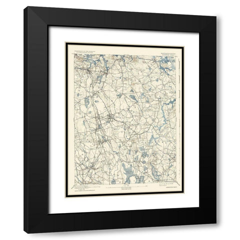 Barnstable Massachusetts Quad - USGS 1893 Black Modern Wood Framed Art Print with Double Matting by USGS