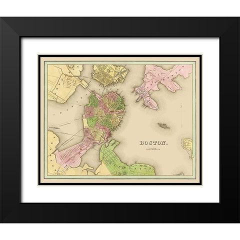 Boston Massachusetts - Castle 1841 Black Modern Wood Framed Art Print with Double Matting by Castle