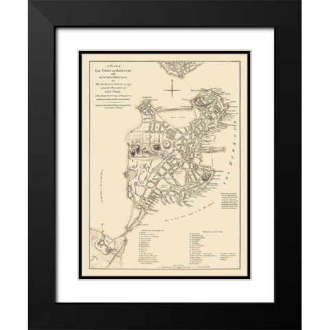 Boston Massachusetts - His Majestys Corps 1775 Black Modern Wood Framed Art Print with Double Matting by His Majestys Corps