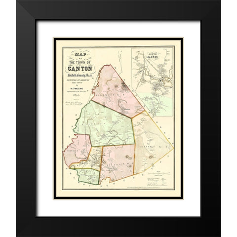Canton Massachusetts - Kollners 1855 Black Modern Wood Framed Art Print with Double Matting by Kollners