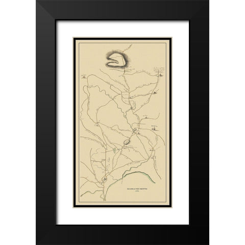 Road to Concord Massachusett - Browns 1775 Black Modern Wood Framed Art Print with Double Matting by Browne