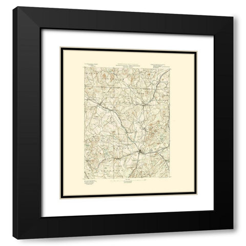 Groton Massachusetts Sheet - USGS 1890 Black Modern Wood Framed Art Print with Double Matting by USGS