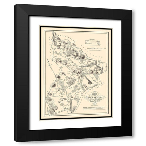 Holliston Massachusetts - Pendleton 1831 Black Modern Wood Framed Art Print with Double Matting by Pendleton