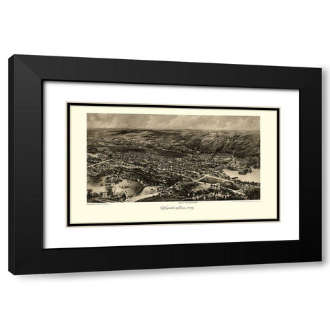 Hopedale Massachusetts - Poole 1899  Black Modern Wood Framed Art Print with Double Matting by Poole
