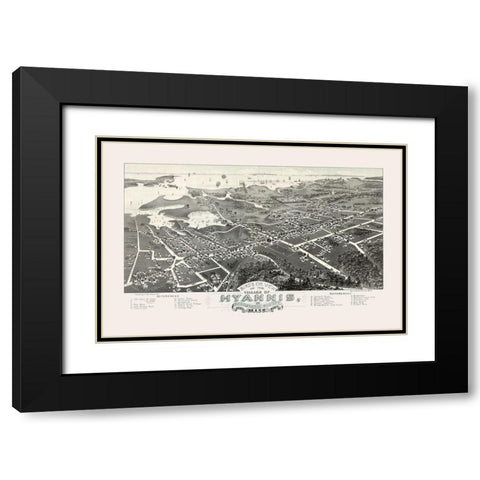 Hyannis Massachusetts - Walker 1884 Black Modern Wood Framed Art Print with Double Matting by Walker