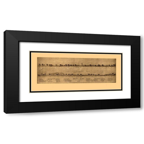 Lynn Massachusetts - Oliver 1820  Black Modern Wood Framed Art Print with Double Matting by Oliver