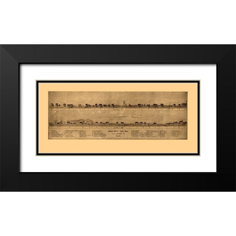 Lynn Massachusetts - Oliver 1820  Black Modern Wood Framed Art Print with Double Matting by Oliver