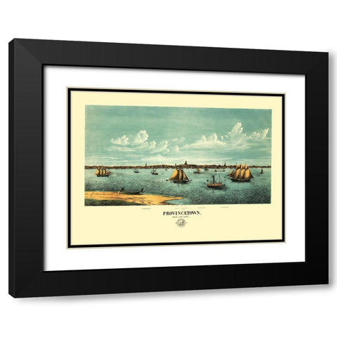 Provincetown Massachusetts - Rogers 1877 Black Modern Wood Framed Art Print with Double Matting by Rogers