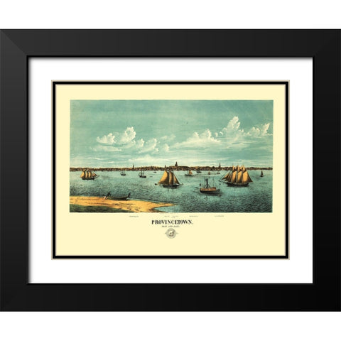 Provincetown Massachusetts - Rogers 1877 Black Modern Wood Framed Art Print with Double Matting by Rogers