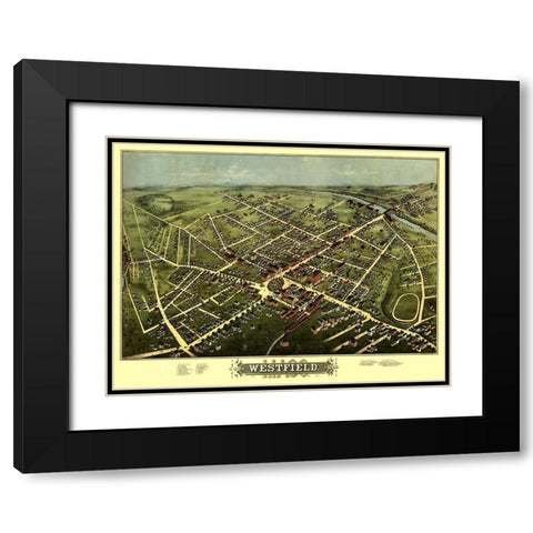 Westfield Massachusetts - Bailey 1875 Black Modern Wood Framed Art Print with Double Matting by Bailey
