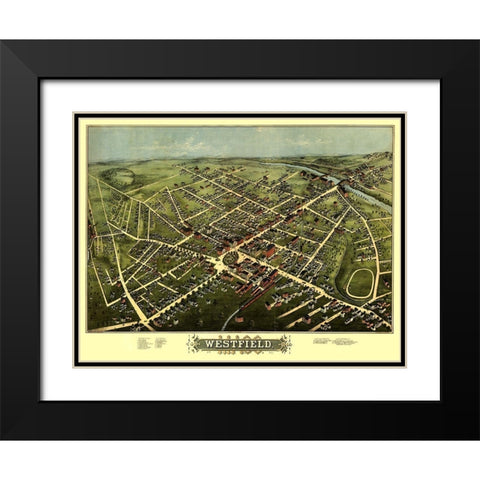 Westfield Massachusetts - Bailey 1875 Black Modern Wood Framed Art Print with Double Matting by Bailey