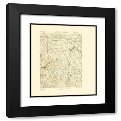 Winchendon Massachusetts Sheet - USGS 1890 Black Modern Wood Framed Art Print with Double Matting by USGS