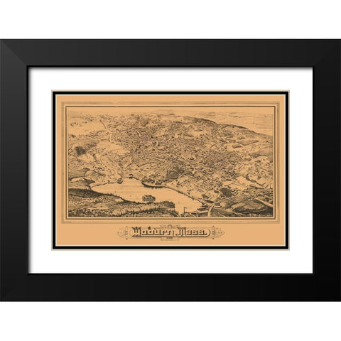 Woburn Massachusetts - 1883 Black Modern Wood Framed Art Print with Double Matting by Unknown