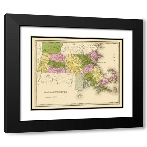Massachusetts - Boynton 1841 Black Modern Wood Framed Art Print with Double Matting by Boynton