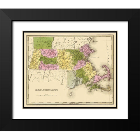Massachusetts - Boynton 1841 Black Modern Wood Framed Art Print with Double Matting by Boynton