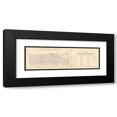 Atlantic City Maryland - Tunis 1916  Black Modern Wood Framed Art Print with Double Matting by Tunis