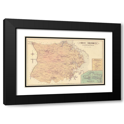 Anne Arundel  First District Maryland Black Modern Wood Framed Art Print with Double Matting by Hopkins