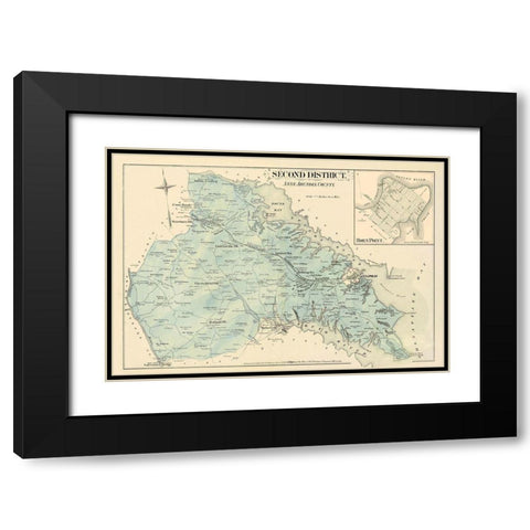 Anne Arundel  Second District Maryland Black Modern Wood Framed Art Print with Double Matting by Hopkins