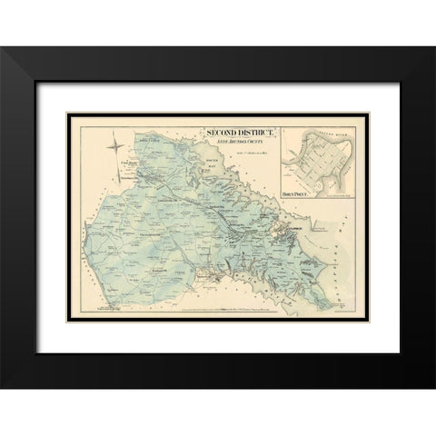 Anne Arundel  Second District Maryland Black Modern Wood Framed Art Print with Double Matting by Hopkins