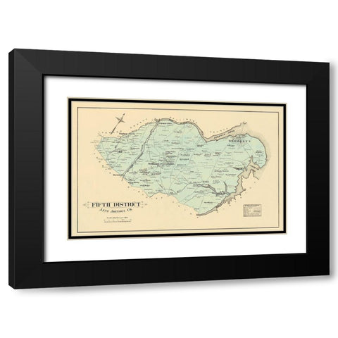 Anne Arundel 5th District Maryland Landowner Black Modern Wood Framed Art Print with Double Matting by Hopkins