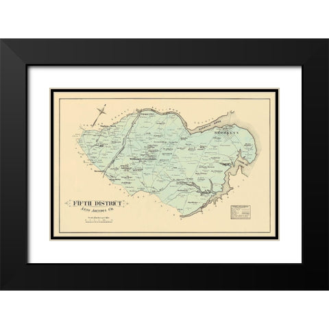 Anne Arundel 5th District Maryland Landowner Black Modern Wood Framed Art Print with Double Matting by Hopkins
