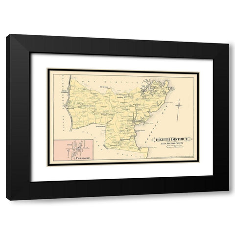 Anne Arundel   Eighth District Maryland Black Modern Wood Framed Art Print with Double Matting by Hopkins
