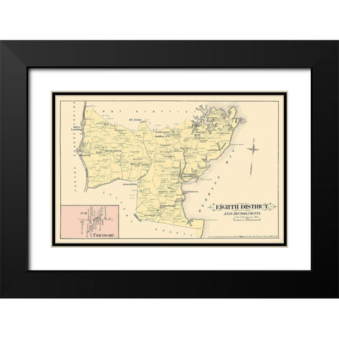 Anne Arundel   Eighth District Maryland Black Modern Wood Framed Art Print with Double Matting by Hopkins