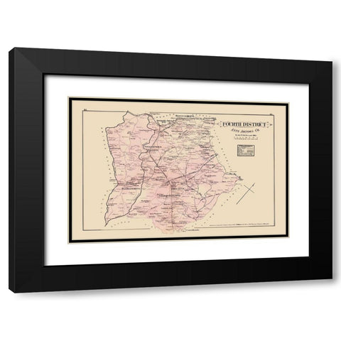 Anne Arundel 4th District Maryland Landowner Black Modern Wood Framed Art Print with Double Matting by Hopkins