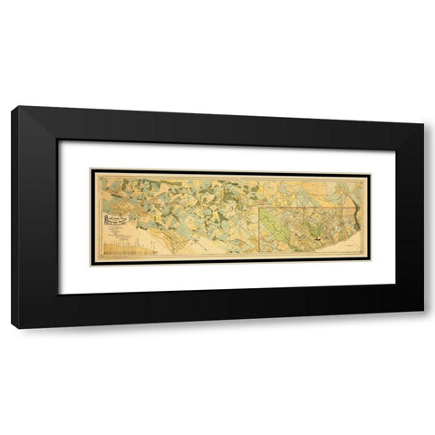 Baltimore and Ohio Railroad Metro Branch 1890 Black Modern Wood Framed Art Print with Double Matting by Fava