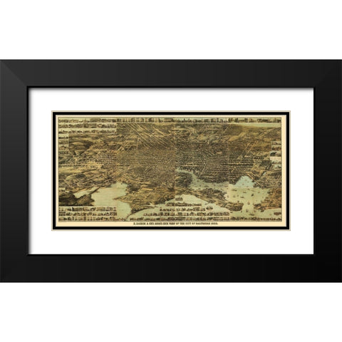 Baltimore Maryland - Sachese 1869 Black Modern Wood Framed Art Print with Double Matting by Sachese